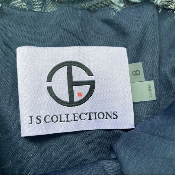 NWT JS COLLECTIONS Embroidered Soutache Elbow Sleeve Cocktail Party Dress Size 8 - Picture 15 of 16
